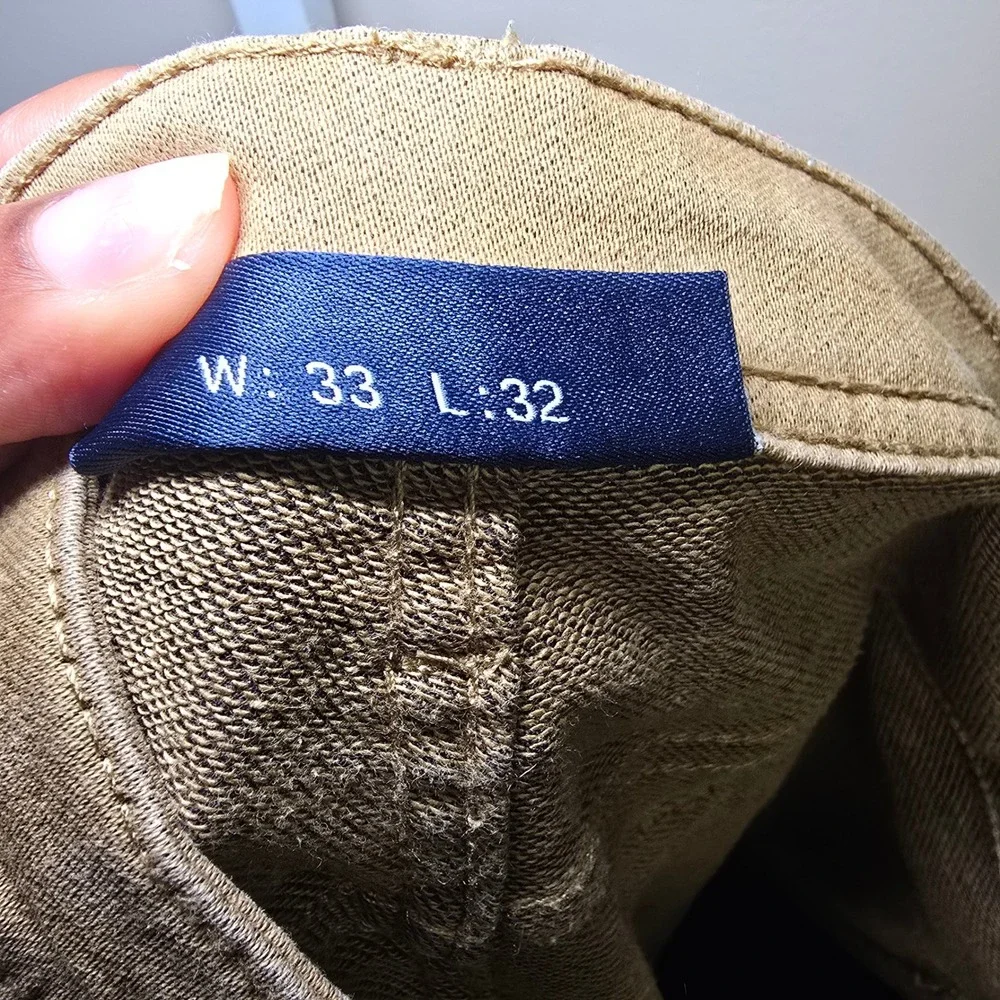 Jachs New York Mens Khaki Stretch Chino Pants 33x32 Tan E-127-P10